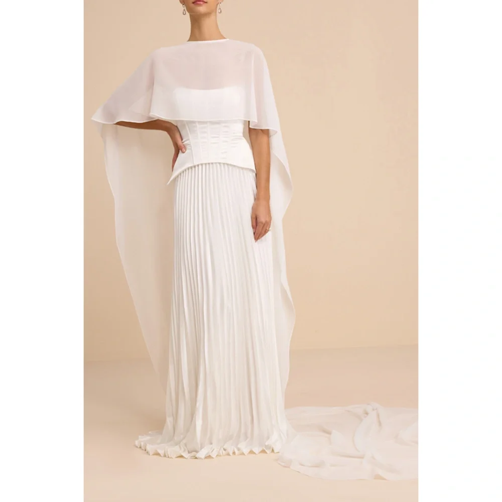 Lulus Dynora White Chiffon Veil Cape
